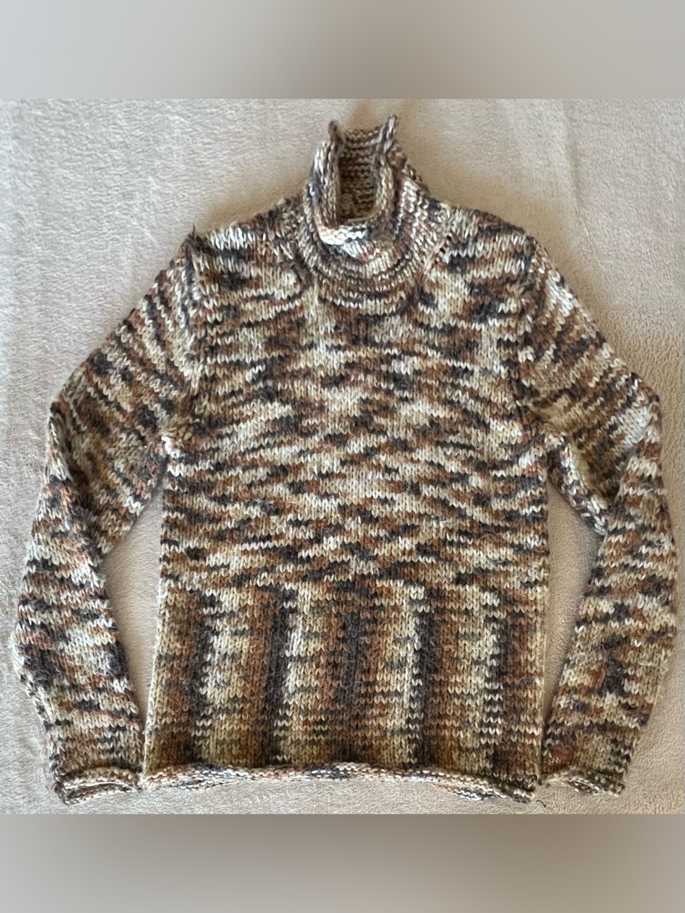 Columbia Women’s Marled Brown Turtleneck Wool Blend Sweater